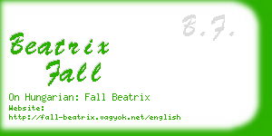 beatrix fall business card